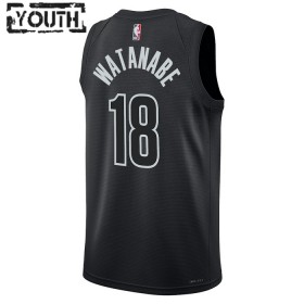 NBA Brooklyn Nets Trikot Yuta Watanabe 18 Jordan 2022-23 Statement Edition Schwarz Swingman - Kinder